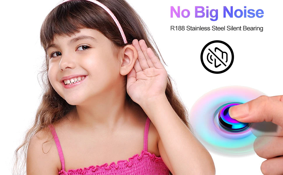 Rainbow Fidget Spinner Toys Metal UFO Small Handheld Finger Spinners Gift for Kids Adults Spinning Top Focus Desk Fingertip