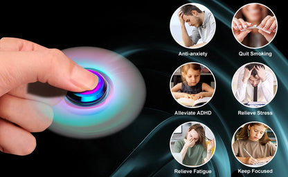 Rainbow Fidget Spinner Toys Metal UFO Small Handheld Finger Spinners Gift for Kids Adults Spinning Top Focus Desk Fingertip