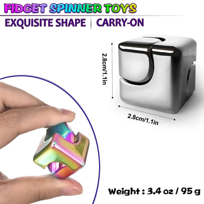 Cube Fidget Spinner – Premium Metal Stress Relief Toy. When you get bored it gets active.