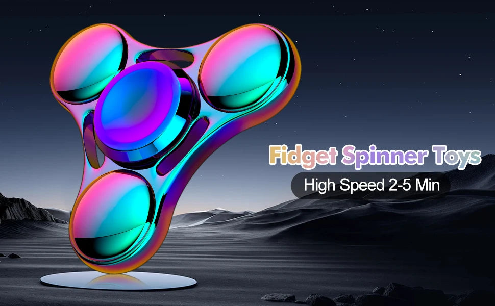 Rainbow Fidget Spinner Toys Metal UFO Small Handheld Finger Spinners Gift for Kids Adults Spinning Top Focus Desk Fingertip