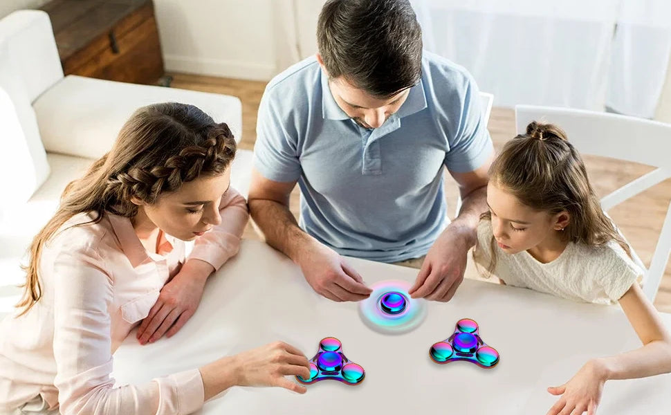 Rainbow Fidget Spinner Toys Metal UFO Small Handheld Finger Spinners Gift for Kids Adults Spinning Top Focus Desk Fingertip